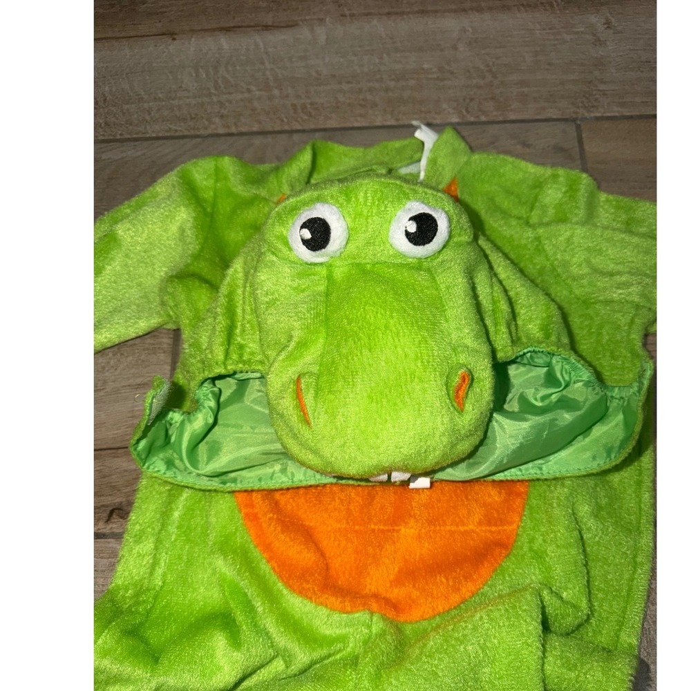 Green Dinosaur Costume Jumpsuit with Headpiece and Tail 12-18 Months - Picture 2 of 4